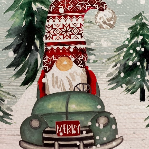 New “Merry & Bright” Gnome Printed Canvas Was Art 16 in x 20 in - Picture 5 of 10